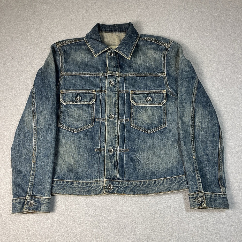 Vintage Gap Denim Jacket Mens Large Blue Type 2 Pleated Y2K 100% Cotton Medium